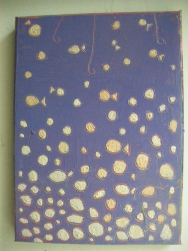 Peinture intitulée "poisson bulle" par Catherine Furic, Œuvre d'art originale