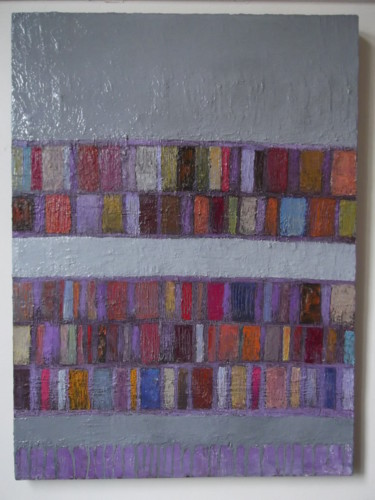 Painting titled "Mauve et gris" by Catherine Furic, Original Artwork