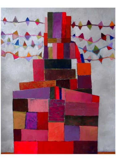 Картина под названием "LE BATEAU ROUGE" - Catherine Furic, Подлинное произведение искусства