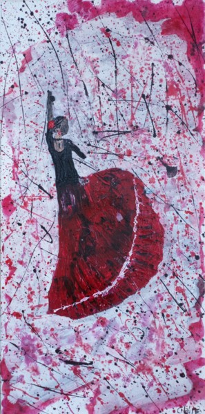 Malarstwo zatytułowany „Danseuse de flamenco” autorstwa Les Couleurs De Claire, Oryginalna praca, Akryl