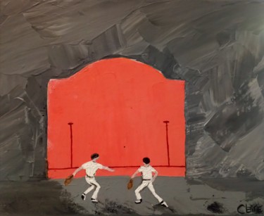 Peinture intitulée "Fronton" par Les Couleurs De Claire, Œuvre d'art originale, Acrylique