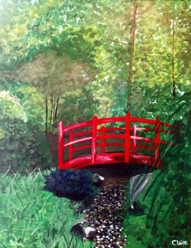 Malerei mit dem Titel "Ballade au parc" von Les Couleurs De Claire, Original-Kunstwerk, Acryl