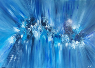 Peinture intitulée "Du bleu à l’âme" par Muriel Benech (Muriel'B), Œuvre d'art originale, Acrylique Monté sur Châssis en bois