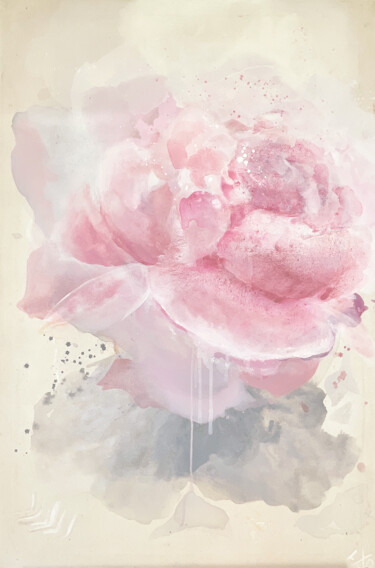 Malerei mit dem Titel ""Roses for dessert"" von Lesia Danilina, Original-Kunstwerk, Acryl Auf Keilrahmen aus Holz montiert