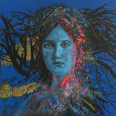 Painting titled "Femme Arbre" by Manrac, Original Artwork, Acrylic