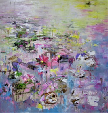 Картина под названием "autumn lily" - Lesley Blackburn, Подлинное произведение искусства, Масло