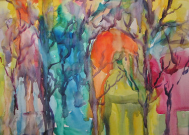 Painting titled "Image before the Sun" by Lesley Braren, Original Artwork, Watercolor