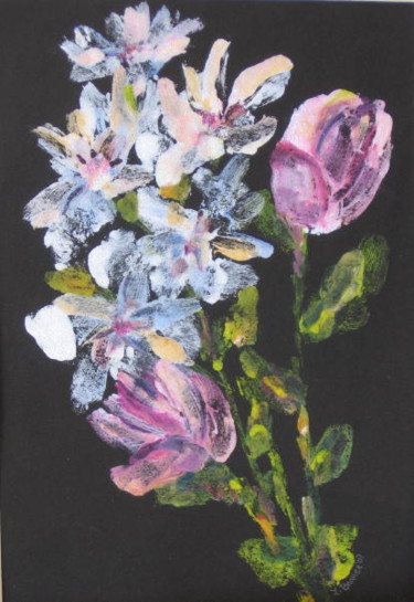 Printmaking titled "Winter Bouquet" by Lesley Braren, Original Artwork, Monotype