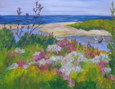 Painting titled "At the Inlet" by Lesley Braren, Original Artwork, Oil