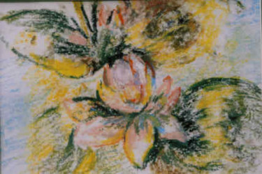 Printmaking titled "Bright Lily" by Lesley Braren, Original Artwork, Monotype
