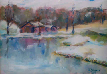 Painting titled "At Cranberry" by Lesley Braren, Original Artwork, Oil