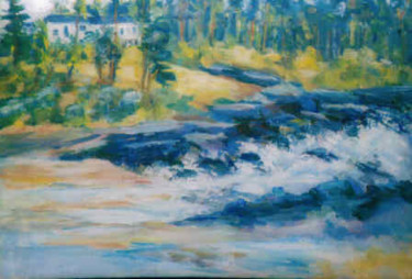 Painting titled "Maine Foam" by Lesley Braren, Original Artwork, Oil