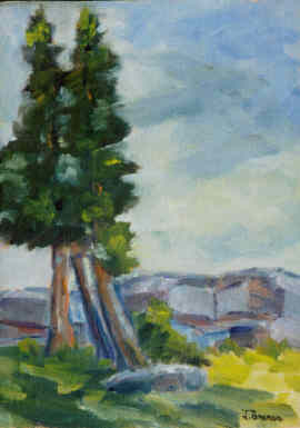 Painting titled "St. Lawrence Tree" by Lesley Braren, Original Artwork, Oil