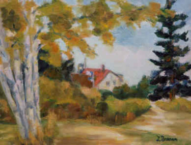 Painting titled "Maine, Fort Point" by Lesley Braren, Original Artwork, Oil