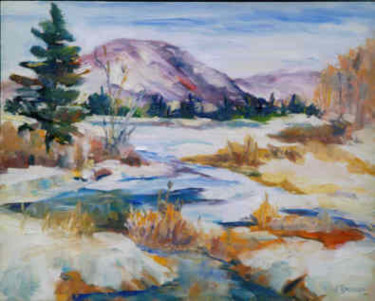 Painting titled "Winter Melt" by Lesley Braren, Original Artwork