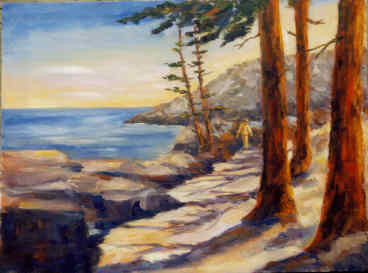 Painting titled "Walking Acadia" by Lesley Braren, Original Artwork