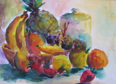 Painting titled "Kitchen Fruit" by Lesley Braren, Original Artwork