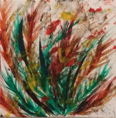 Painting titled "Fern" by Leslie Argentin, Original Artwork, Acrylic