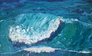 Painting titled "Beautiful waves" by Leslie Lachiche, Original Artwork, Acrylic