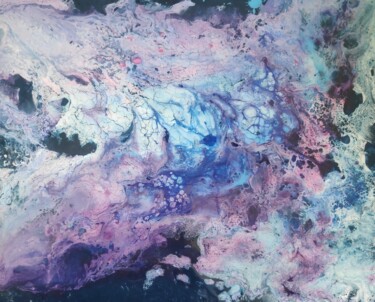 Painting titled "Cotton galaxy" by Leslie Lachiche, Original Artwork, Acrylic
