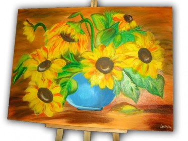 Malarstwo zatytułowany „Słoneczniki” autorstwa Iwona Leśniewicz, Oryginalna praca, Inny