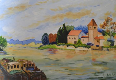 Peinture intitulée "Au port du village" par Les Peintures De Laura, Œuvre d'art originale, Huile