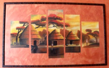 Dessin intitulée "Voyage en Afrique" par Les Pinceaux De Manon, Œuvre d'art originale, Pastel