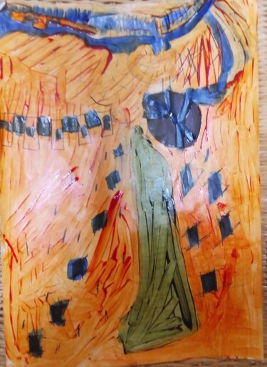 Pintura titulada "La tour infernale" por Lesportesdelaudela, Obra de arte original, Vidrieras de pintura