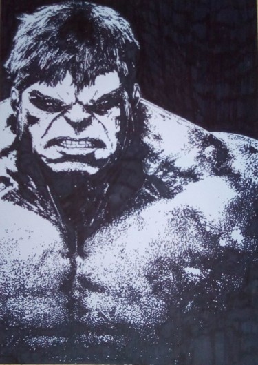 "Hulk" başlıklı Resim Mag Et Stef Gransagne (Mag et Stef - Les Quatre Mains) tarafından, Orijinal sanat, Işaretleyici