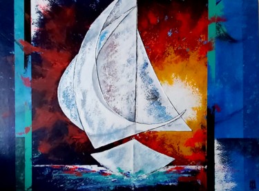 Peinture intitulée "Navis" par Mag Et Stef Gransagne (Mag et Stef - Les Quatre Mains), Œuvre d'art originale, Acrylique