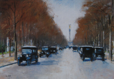 Картина под названием "Tiergartenallee ave…" - Lesser Ury, Подлинное произведение искусства, Масло