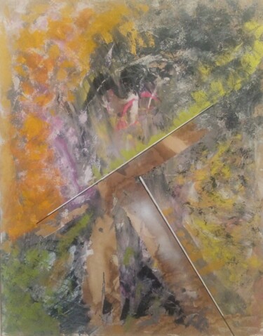 Ζωγραφική με τίτλο "Axis Mundi" από Lester Guevara Braun, Αυθεντικά έργα τέχνης, Ακρυλικό Τοποθετήθηκε στο Ξύλινο φορείο σκε…