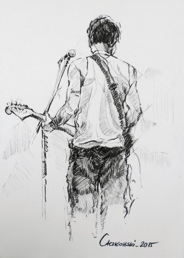 Drawing titled "Live" by Leszek Gaczkowski, Original Artwork, Chalk