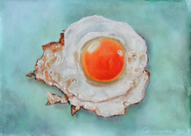 Painting titled "still life with egg" by Leszek Gaczkowski, Original Artwork, Oil