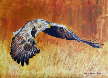 Painting titled "Eagle" by Leszek Gaczkowski, Original Artwork, Oil
