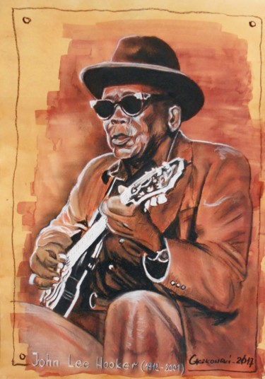 Zeichnungen mit dem Titel "blues" von Leszek Gaczkowski, Original-Kunstwerk, Pastell