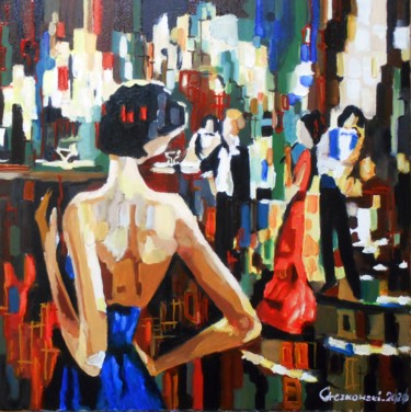 Painting titled "Party IV" by Leszek Gaczkowski, Original Artwork, Oil