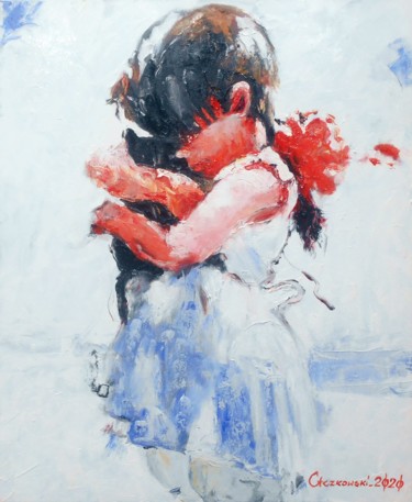 Painting titled "my little friend" by Leszek Gaczkowski, Original Artwork, Oil