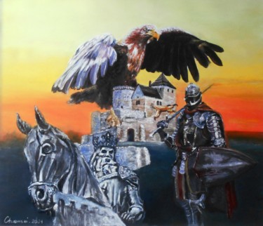 Malerei mit dem Titel "Guardian of heritag…" von Leszek Gaczkowski, Original-Kunstwerk, Öl