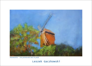 Peinture intitulée "Montmartre - Une pr…" par Leszek Gaczkowski, Œuvre d'art originale, Gouache