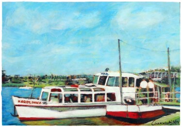 Painting titled ""Karolinka" cruise…" by Leszek Gaczkowski, Original Artwork, Gouache