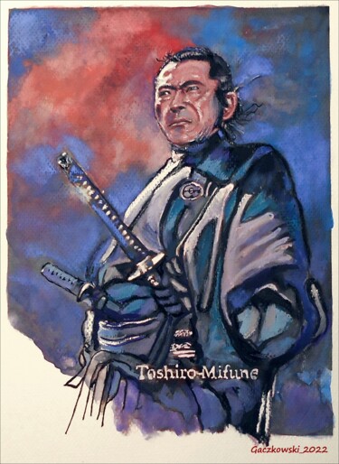 Pittura intitolato "The samurai study b…" da Leszek Gaczkowski, Opera d'arte originale, Gouache