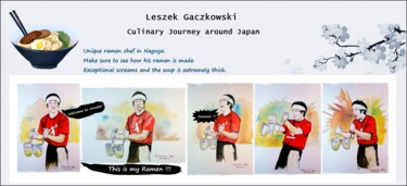 Pintura titulada "A culinary journey…" por Leszek Gaczkowski, Obra de arte original, Acuarela