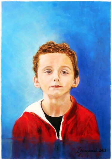 Peinture intitulée "Portrait - Maxim" par Leszek Gaczkowski, Œuvre d'art originale, Pastel