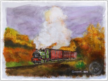 Painting titled "Tanfield Railway -…" by Leszek Gaczkowski, Original Artwork, Gouache
