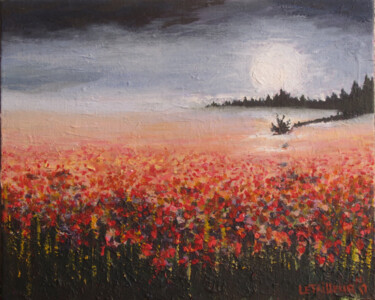 Malerei mit dem Titel "coquelicots" von Letailleur-H, Original-Kunstwerk, Acryl Auf Karton montiert