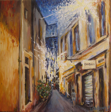 Painting titled "ruelle de Montpelli…" by Letailleur-H, Original Artwork, Acrylic Mounted on Cardboard