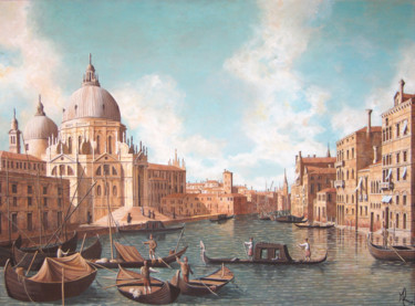 Peinture intitulée "Venise - Le Grand C…" par Maxime Letang, Œuvre d'art originale, Acrylique