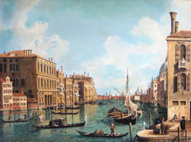 Schilderij getiteld "Venise - Le Grand C…" door Maxime Letang, Origineel Kunstwerk, Acryl