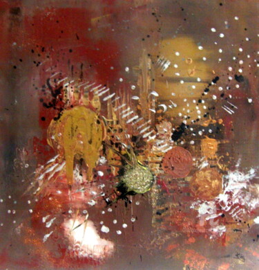 Картина под названием "PERCUSSION" - Léti, Подлинное произведение искусства, Акрил Установлен на Деревянная рама для носилок